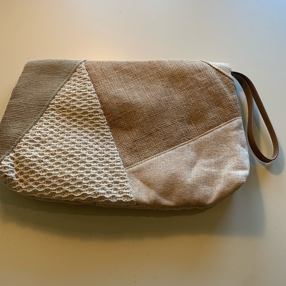 Vintage boho style mixed materials clutch - Picture 2 of 5